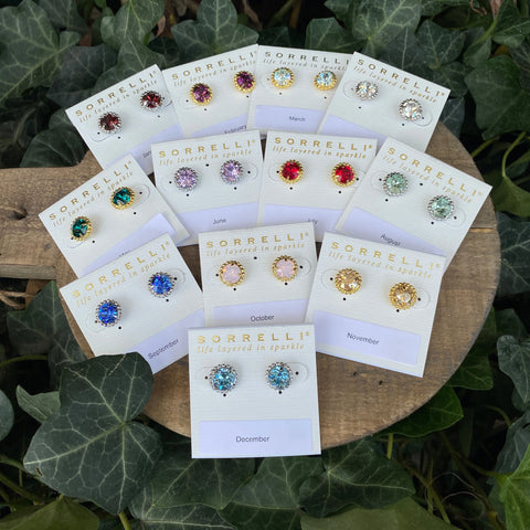 Sorrelli Birthstone Earrings ( Available in bright gold and bright silver )